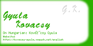 gyula kovacsy business card